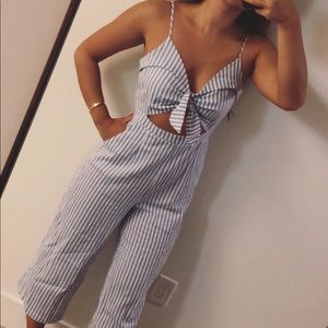 Mendocino nautical blue and white stripe jumpsuit